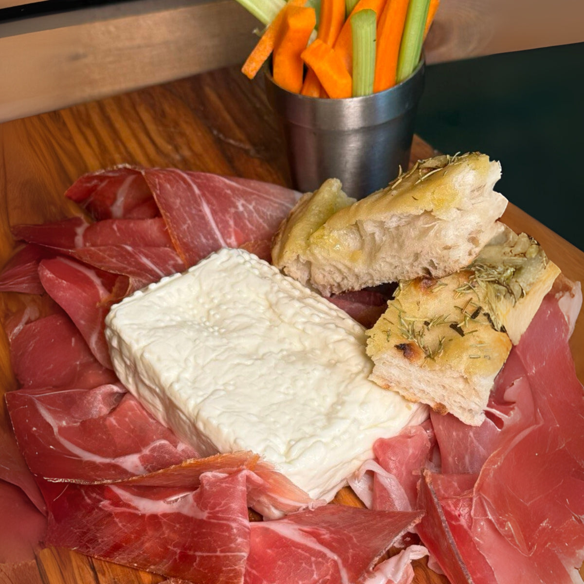 La focaccia stracchino e prosciutto