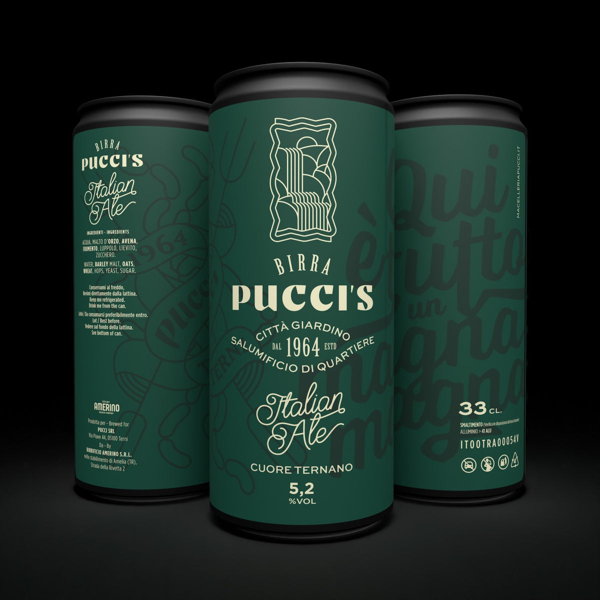 Birra Pucci&#39;s lattina full black da 33cl